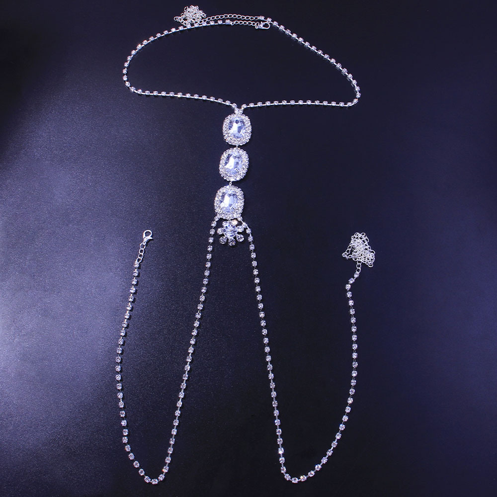 Elegant Statement Jewelry Crystal Rhinestone Body Chain Necklace